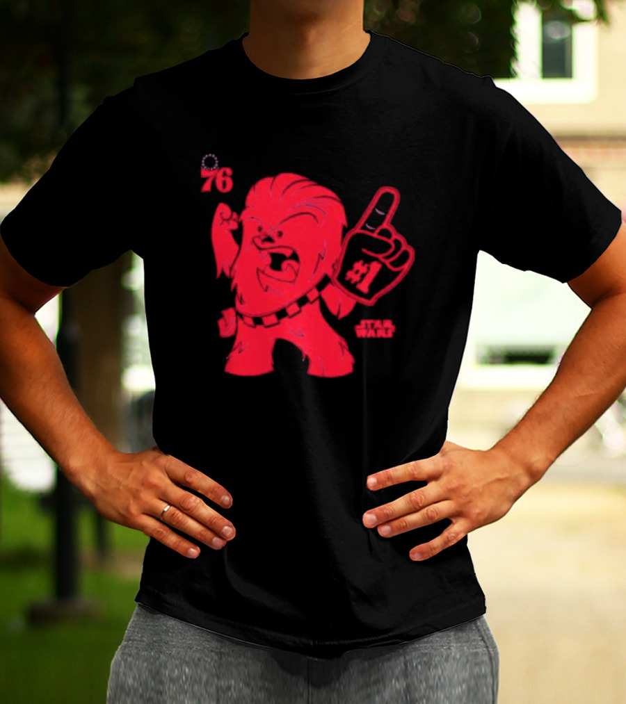 Philadelphia 76ers Star Wars Chewbacca 76 #1 Fan T-Shirt