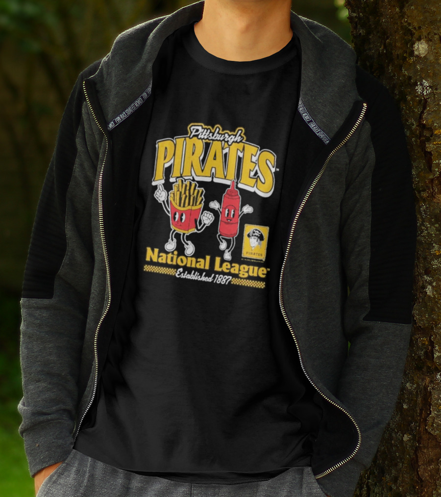 Pittsburgh Pirates National League Established 1887 Fries Ketchup Cooperstown Collection T-Shirt