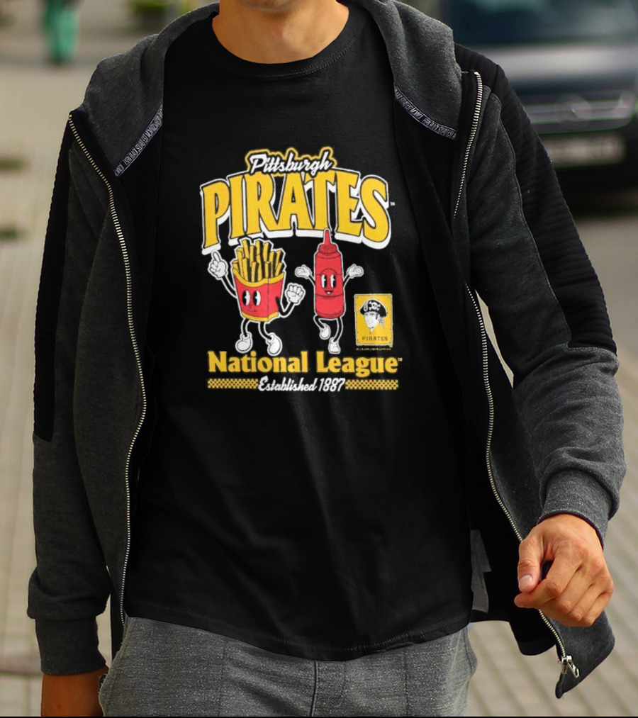 Pittsburgh Pirates National League Established 1887 Fries Ketchup Cooperstown Collection T-Shirt