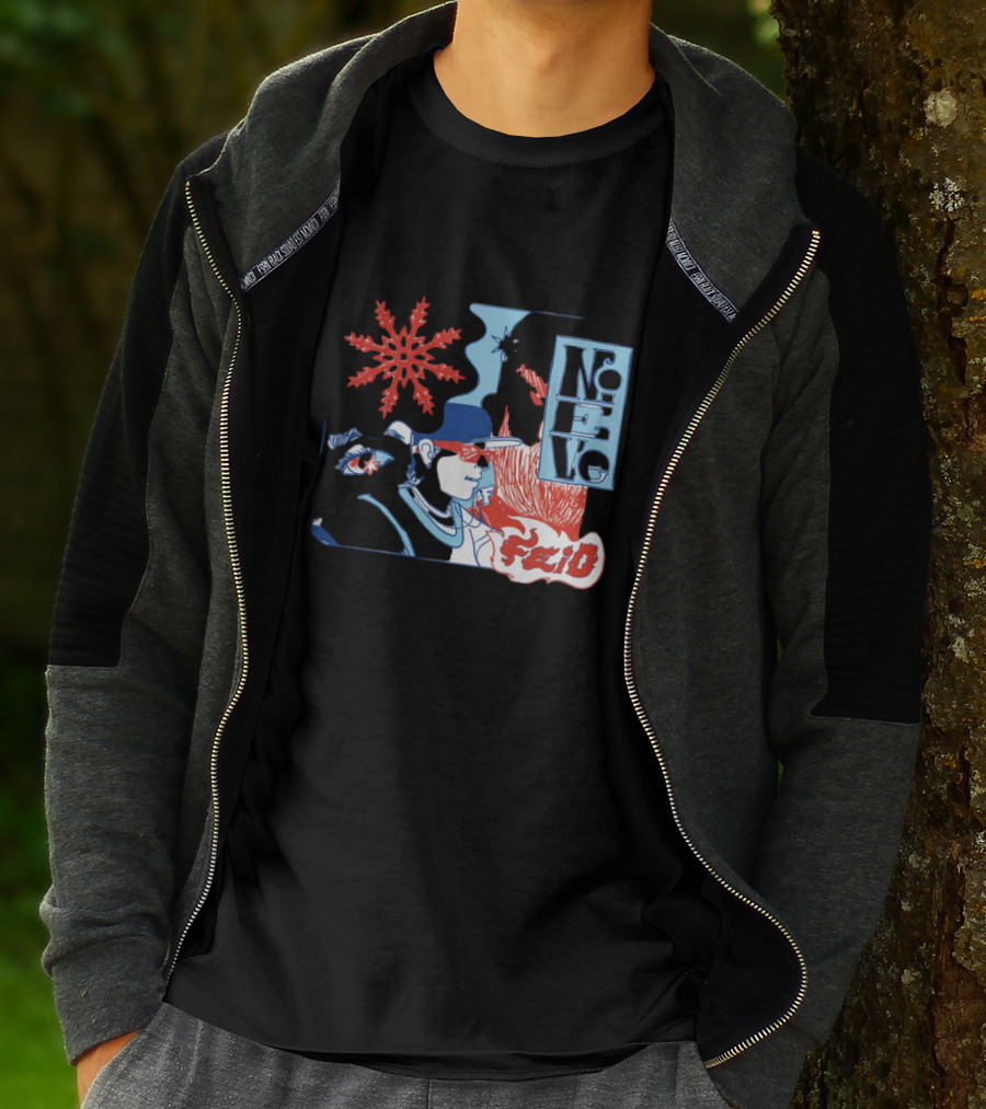 Ferxxo Merch Store Feid Nieve Snowflake Graphic Hip-Hop T-Shirt