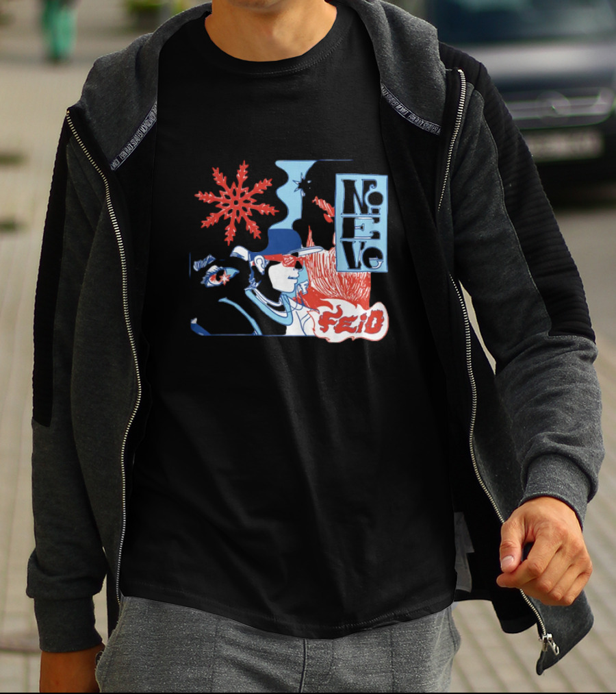 Ferxxo Merch Store Feid Nieve Snowflake Graphic Hip-Hop T-Shirt