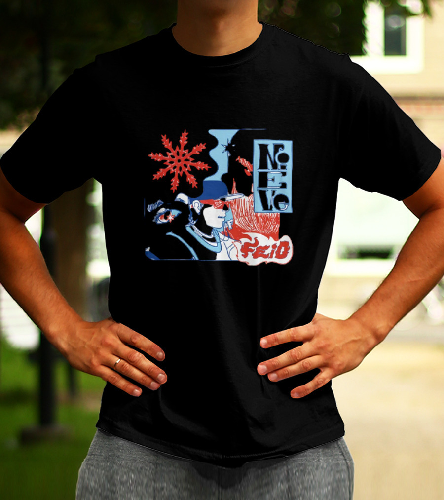 Ferxxo Merch Store Feid Nieve Snowflake Graphic Hip-Hop T-Shirt