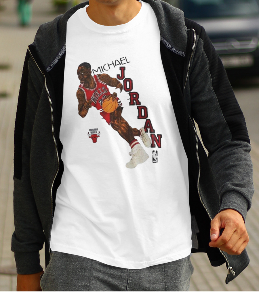 Michael Jordan Chicago Bulls Cartoon NBA T-Shirt
