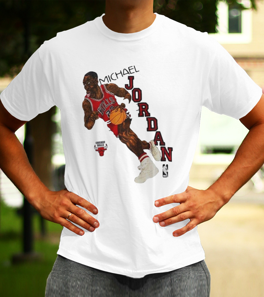 Michael Jordan Chicago Bulls Cartoon NBA T-Shirt