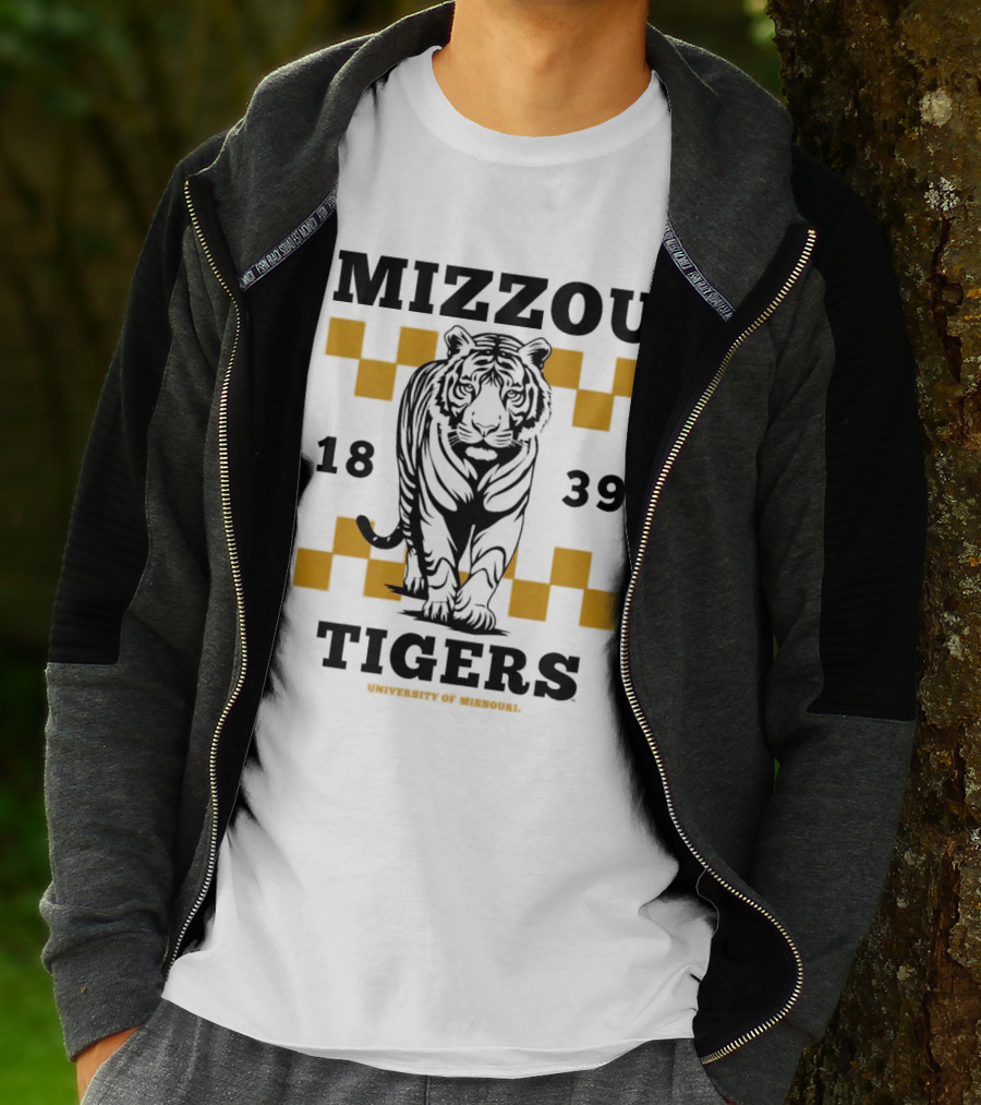 Mizzou Tigers University Of Missouri 1839 Tiger Walking T-Shirt