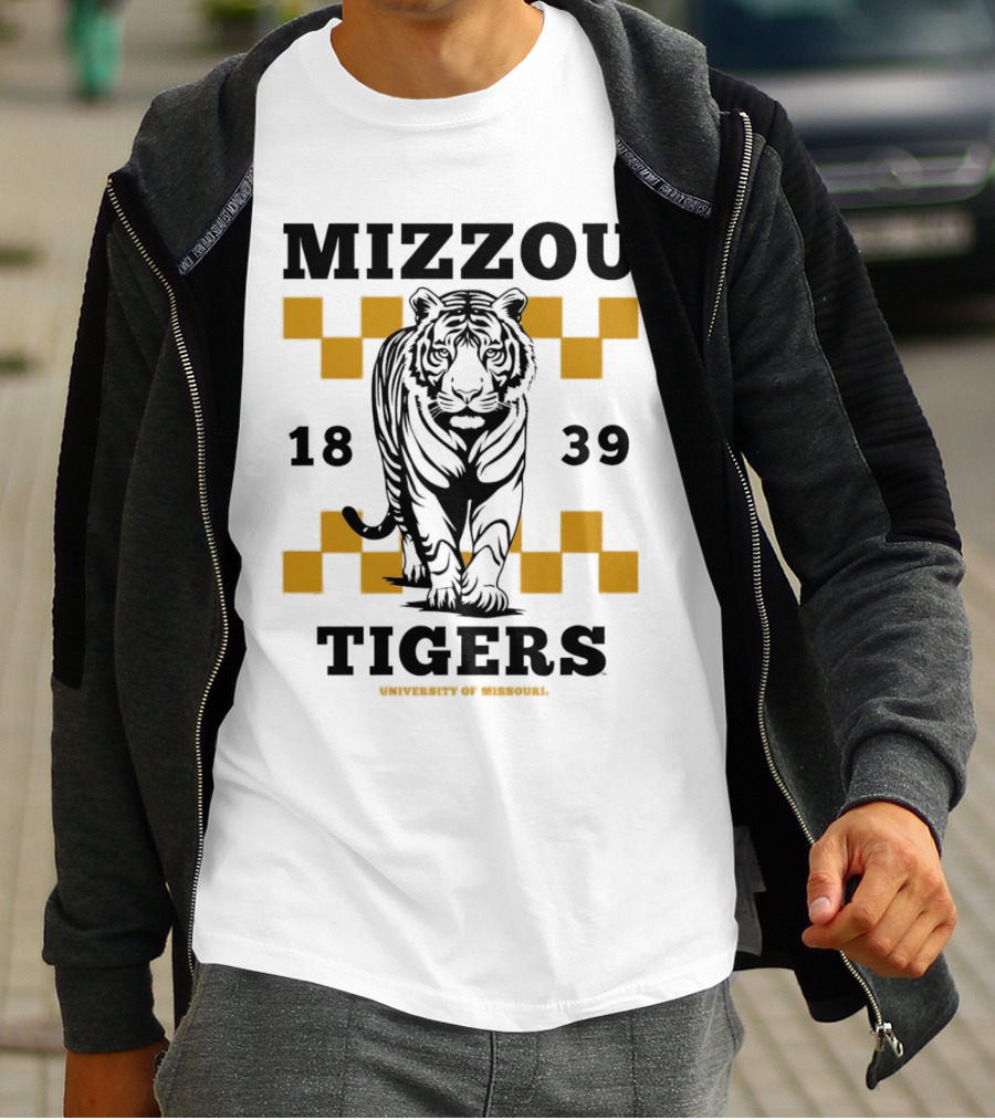 Mizzou Tigers University Of Missouri 1839 Tiger Walking T-Shirt