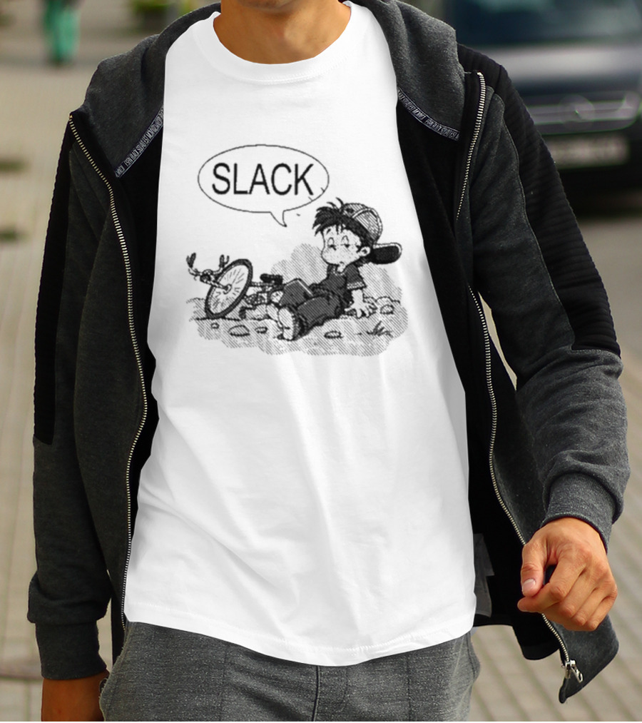 Slack Magazine Slack Biker Comic Character T-Shirt