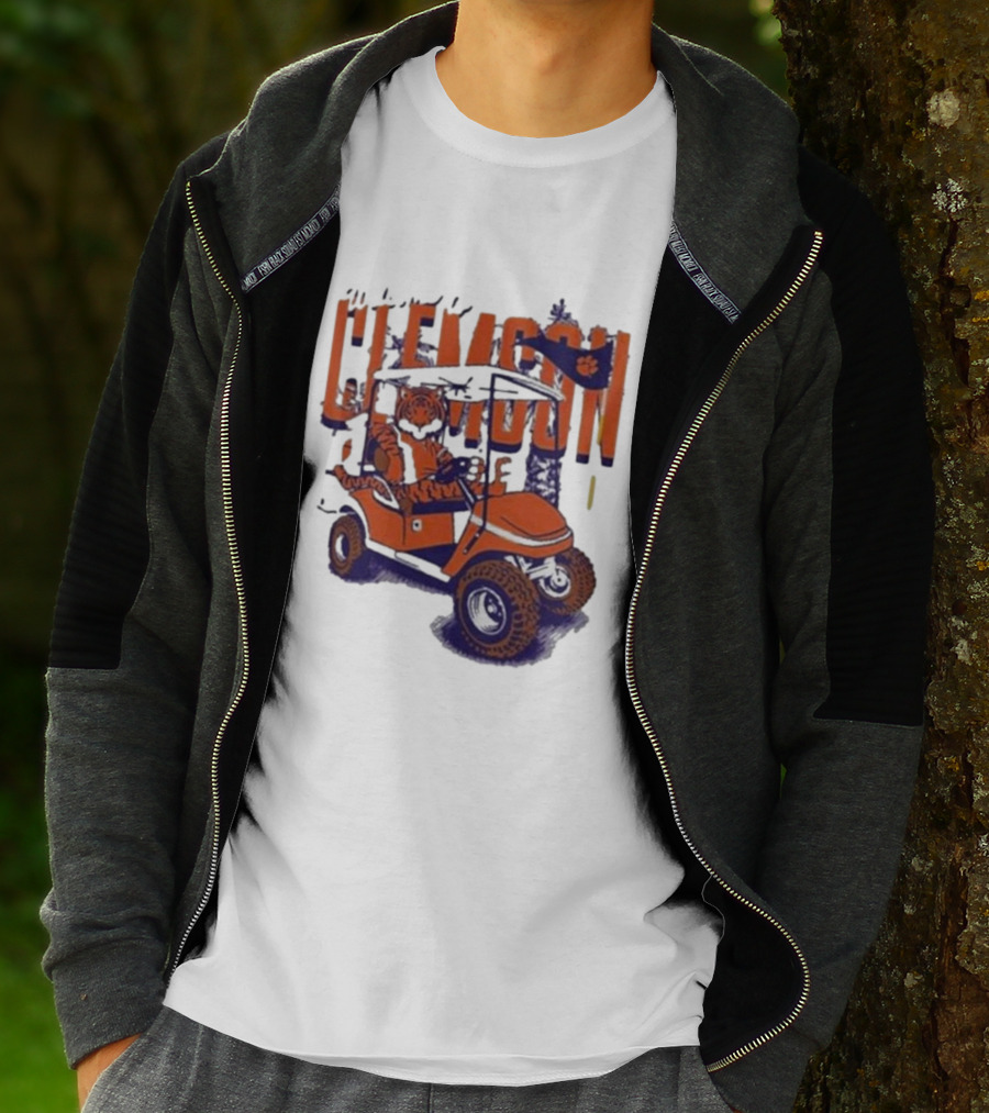 Clemson Tigers Golf Cart Mascot Adventure T-Shirt
