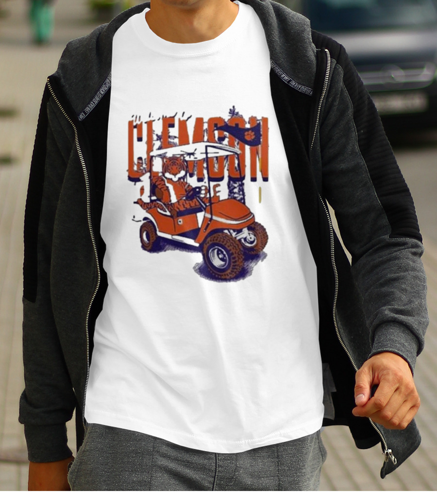 Clemson Tigers Golf Cart Mascot Adventure T-Shirt