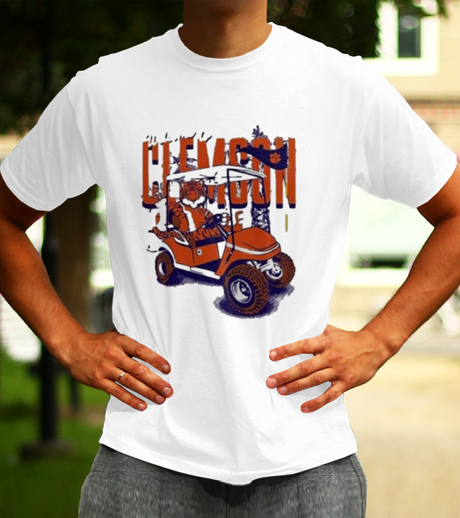 Clemson Tigers Golf Cart Mascot Adventure T-Shirt