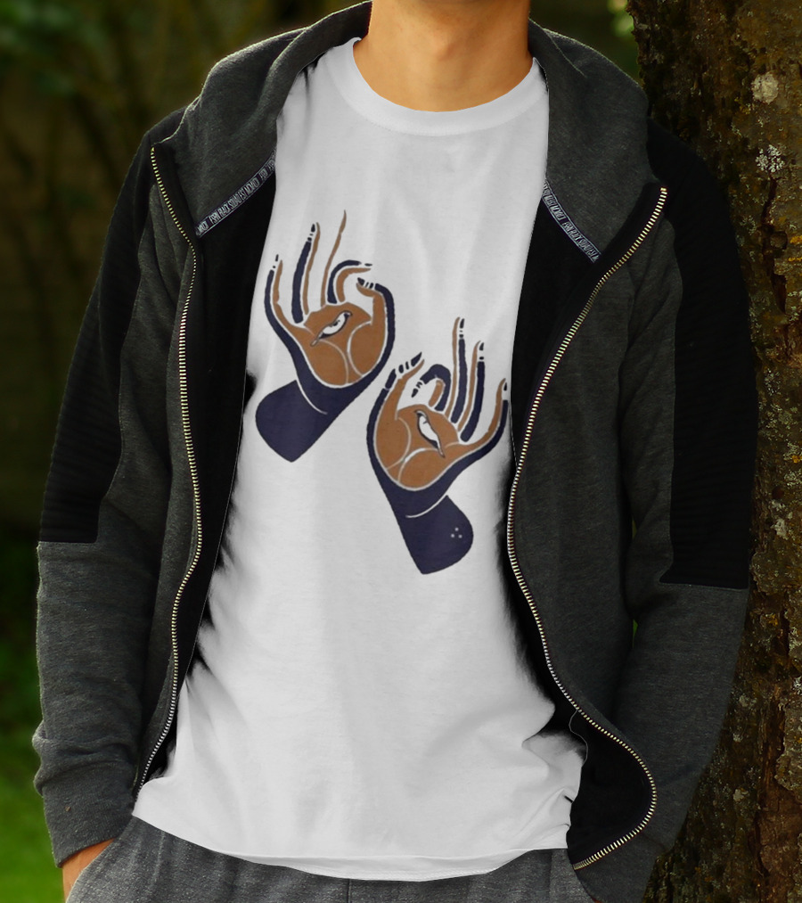 Zwangere Guy Zg Hands Bird Motif T-Shirt