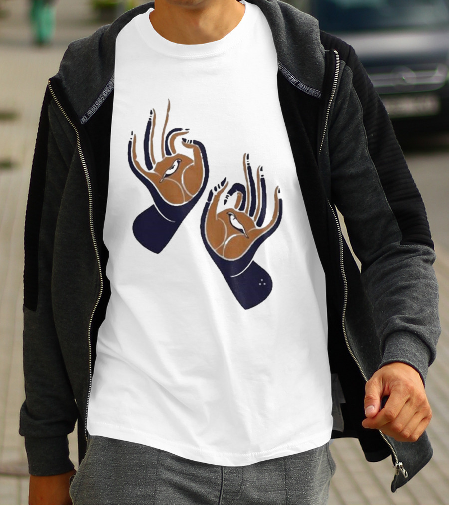 Zwangere Guy Zg Hands Bird Motif T-Shirt