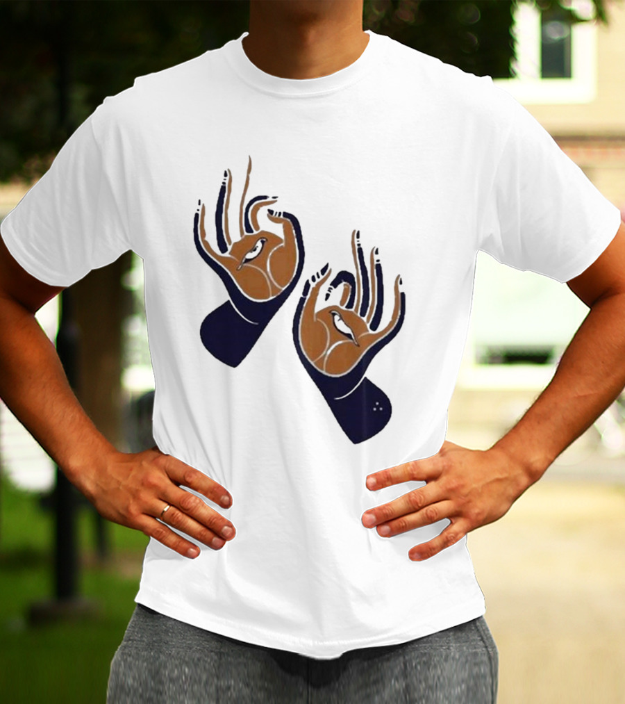 Zwangere Guy Zg Hands Bird Motif T-Shirt