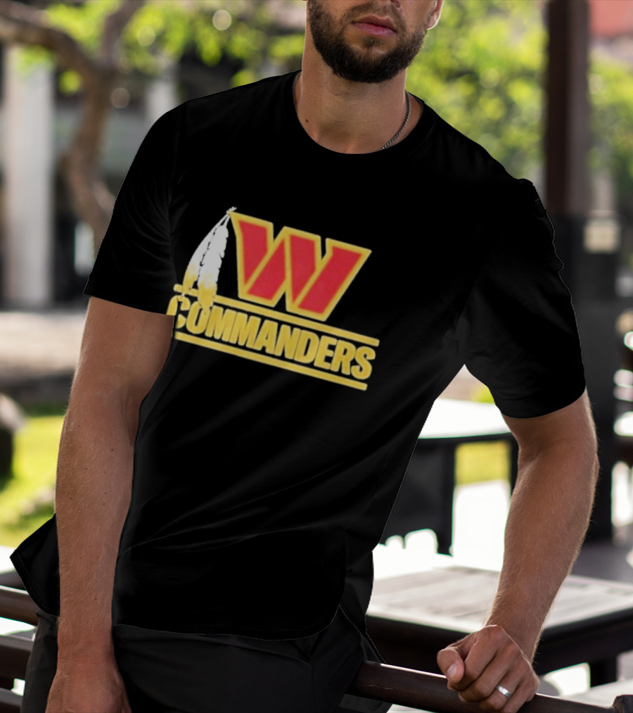 Coach Dan Quinn Commanders Logo W Feather T-Shirt
