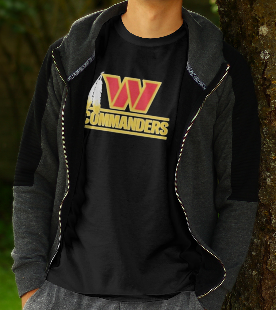 Coach Dan Quinn Commanders Logo W Feather T-Shirt