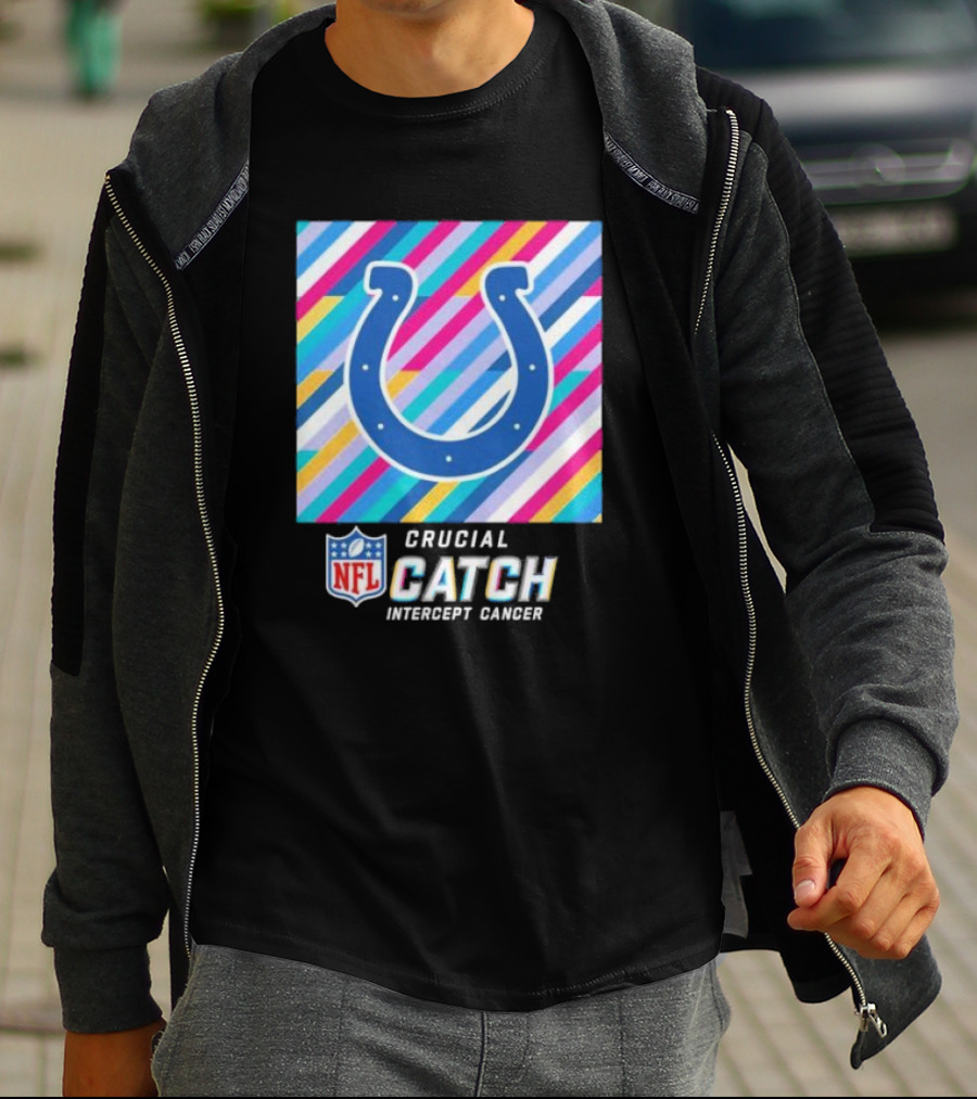 Indianapolis Colts NFL Crucial Catch Intercept Cancer T-Shirt