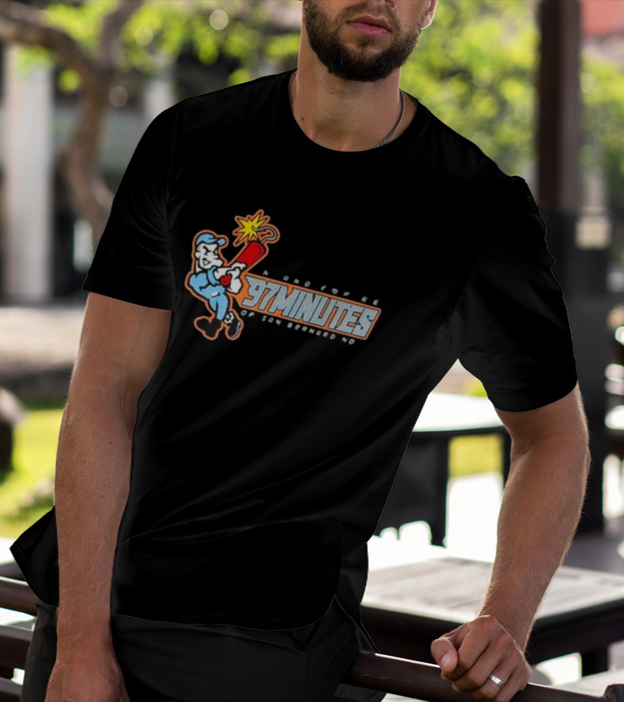Inland Empire Baseball Cartoon 97 Minutes Of San Bernardino T-Shirt