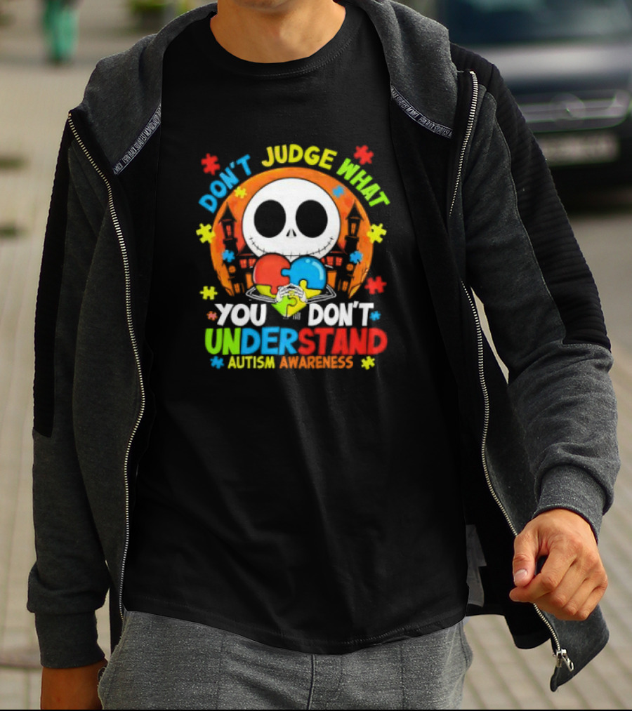 Don't Judge What You Don't Understand Jack Skellington Autism Awareness T-Shirt