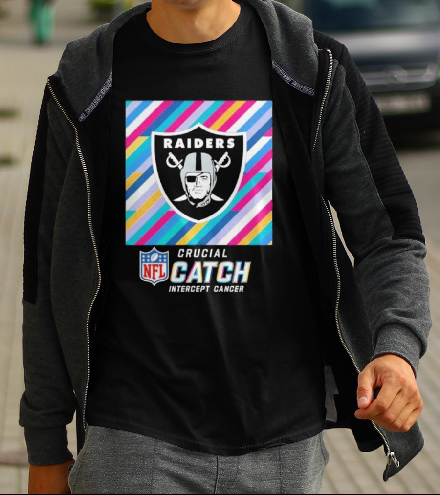 Las Vegas Raiders NFL Crucial Catch Intercept Cancer T-Shirt