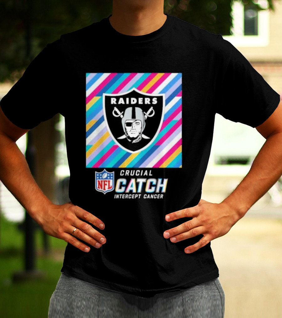 Las Vegas Raiders NFL Crucial Catch Intercept Cancer T-Shirt