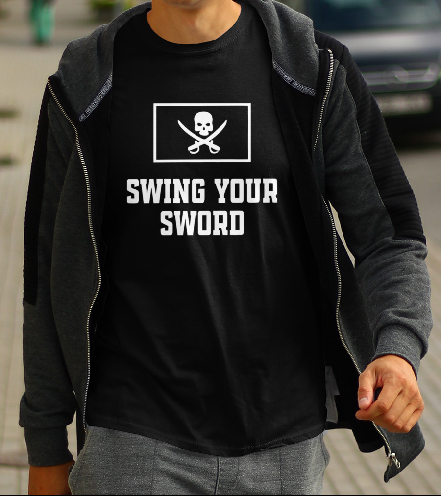 Lelemoon Swing Your Sword Skull And Crossed Swords T-Shirt
