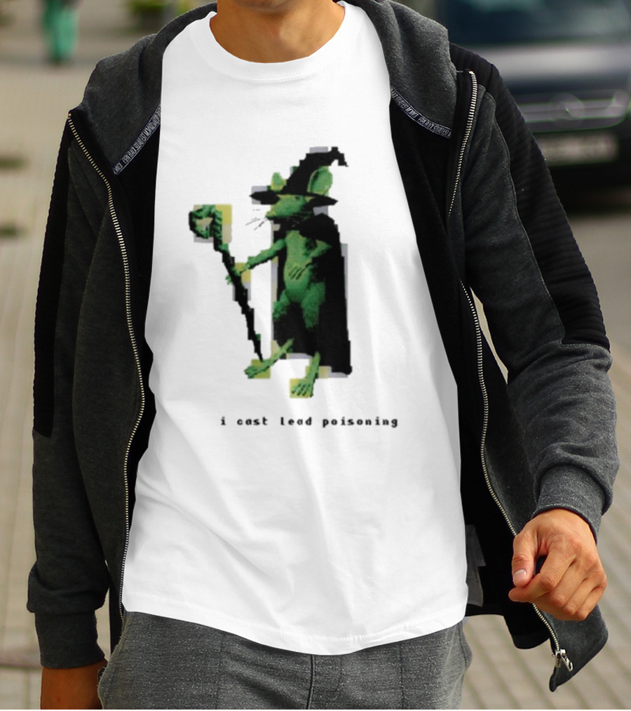 I Cast Lead Poisoning Green Pixel Art Wizard Mouse T-Shirt