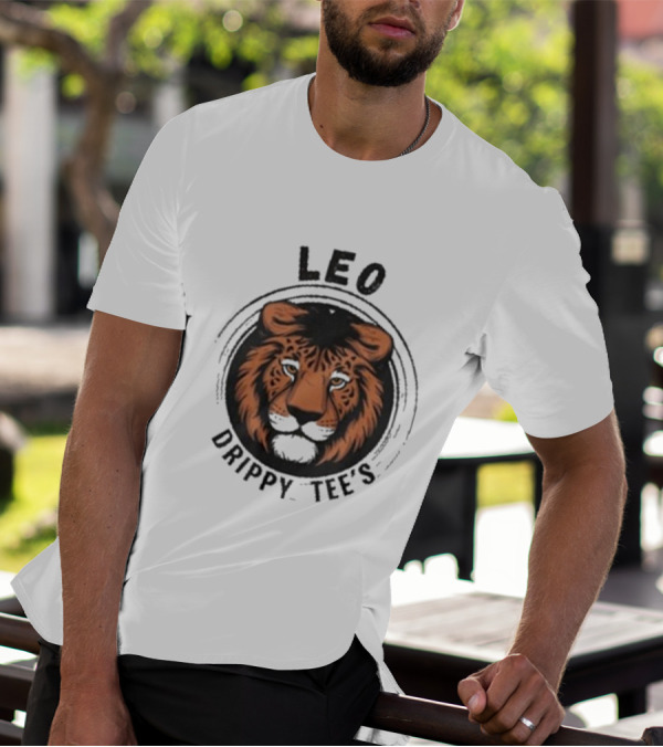 LEO Drippy Tee’s Fierce Lion Head T-Shirt