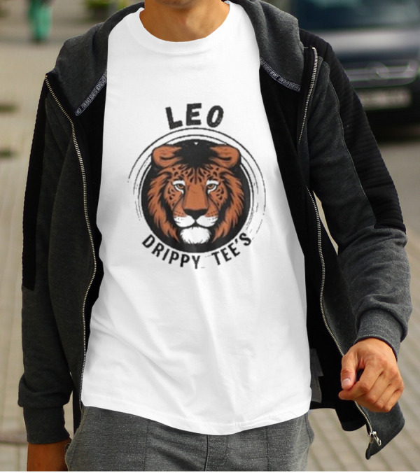 LEO Drippy Tee’s Fierce Lion Head T-Shirt