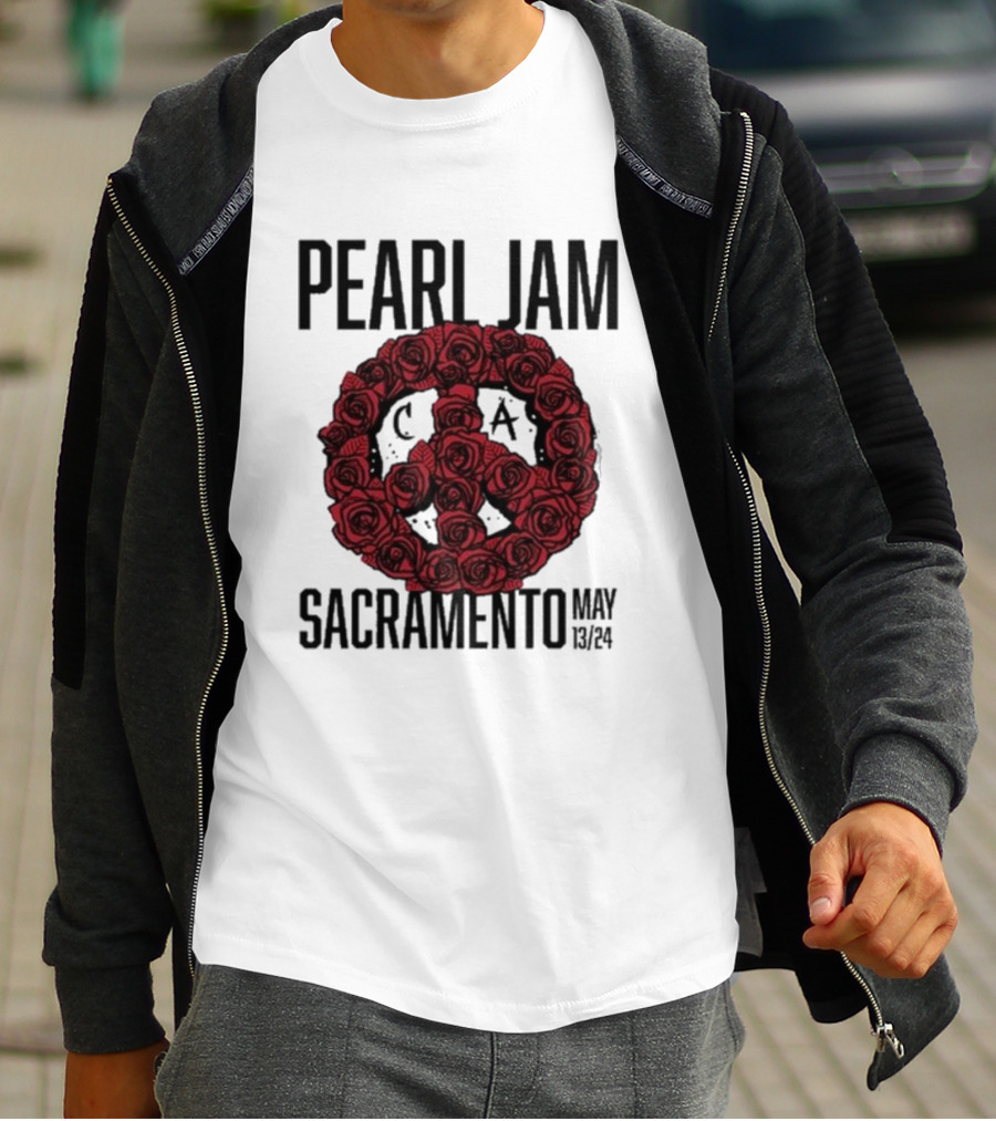 Pearl Jam Sacramento May 13 24 Roses Peace T-Shirt