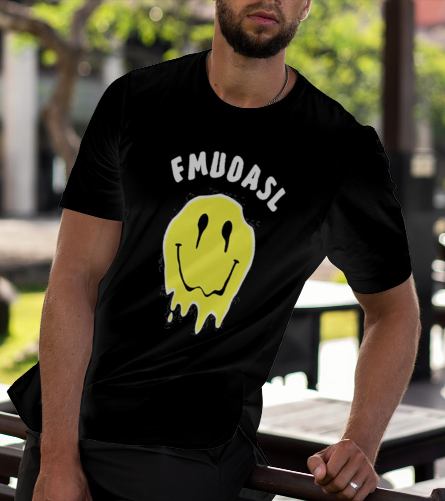 FMUOASL Dripping Smiley Face T-Shirt