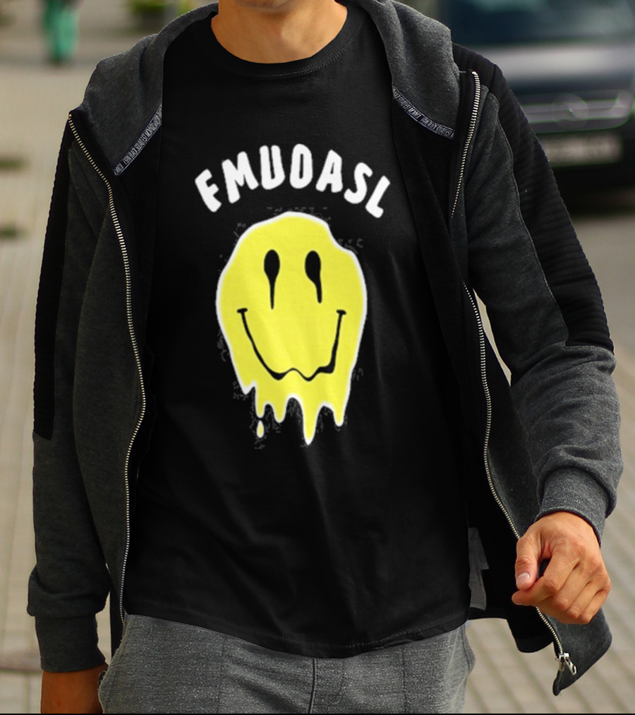FMUOASL Dripping Smiley Face T-Shirt