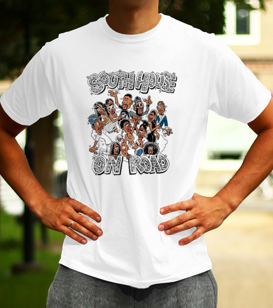 Freakorico South House On Road Cartoon Characters T-Shirt