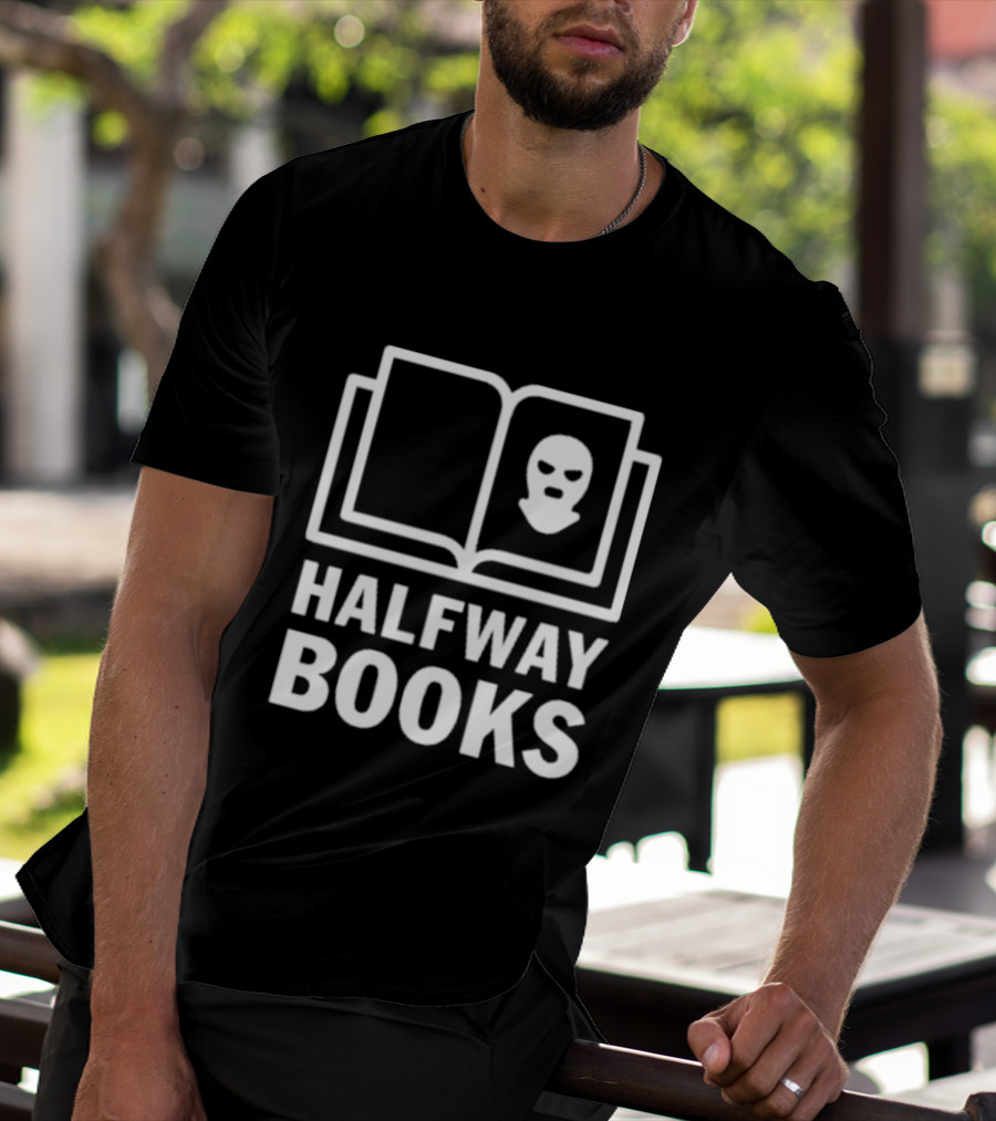 Shea Serrano Halfway Books Open Book Mask T-Shirt