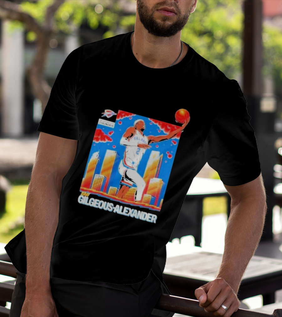 Thunder Basketball Hero Gilgeous-Alexander Skyline Dunk T-Shirt