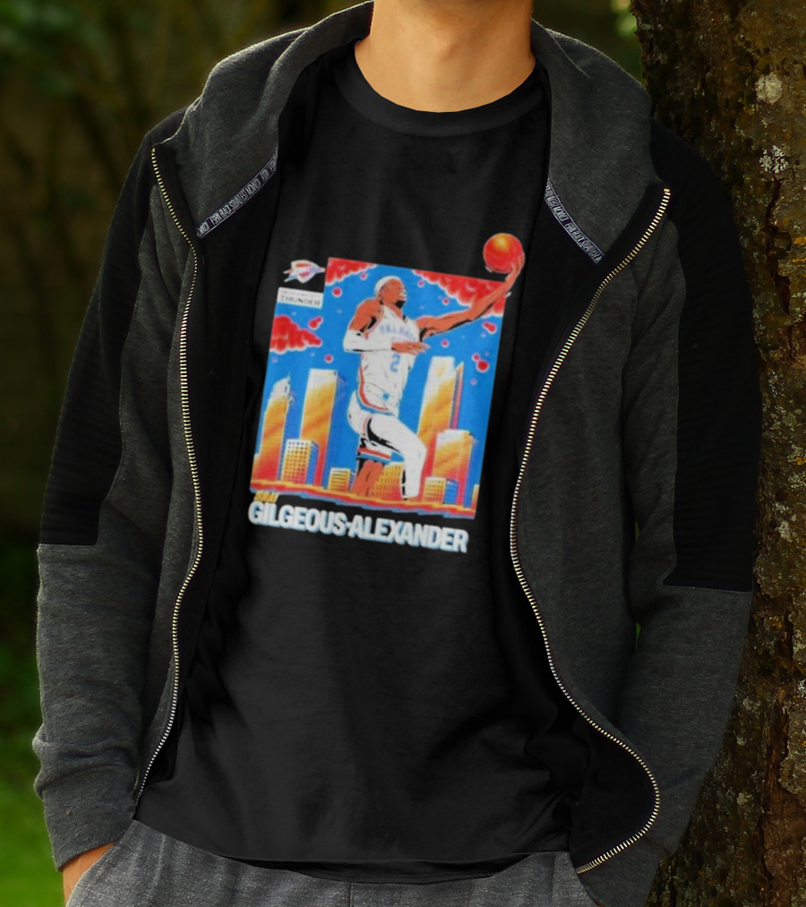 Thunder Basketball Hero Gilgeous-Alexander Skyline Dunk T-Shirt