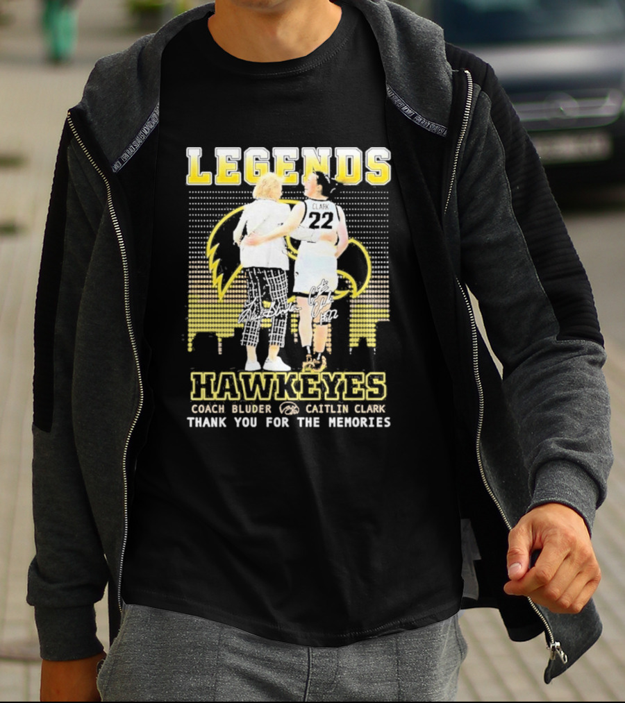 Legends Hawkeyes Coach Bluder Caitlin Clark Thank You For The Memories T-Shirt