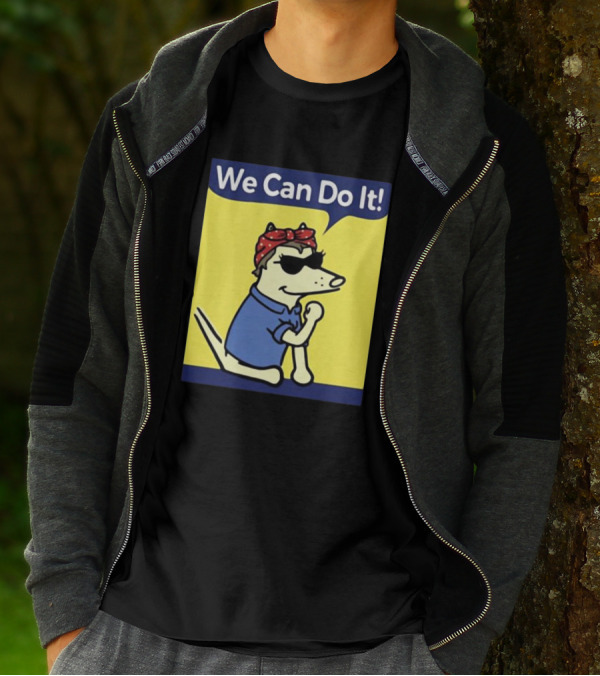 We Can Do It Teddy The Dog Rosie The Riveter T-Shirt