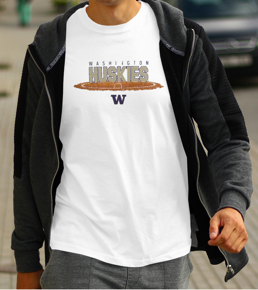 Washington Huskies Baseball Field Logo W T-Shirt