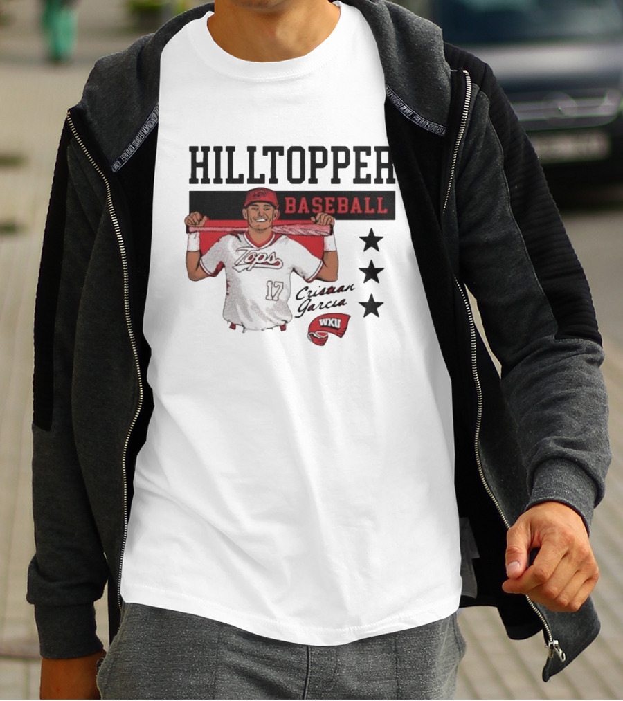 Hilltopper Baseball Tops 17 WKU Cristian Garcia T-Shirt