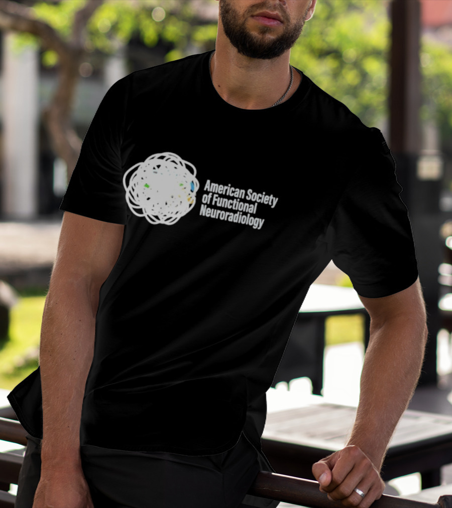 American Society Of Functional Neuroradiology Logo With Abstract Brain T-Shirt