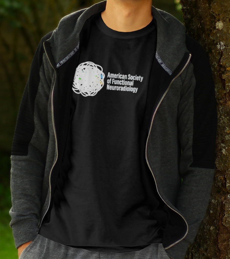 American Society Of Functional Neuroradiology Logo With Abstract Brain T-Shirt