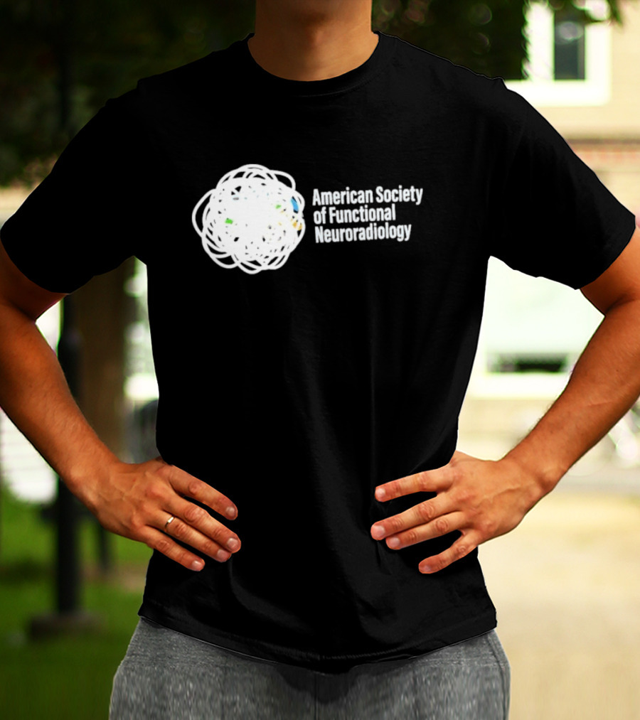 American Society Of Functional Neuroradiology Logo With Abstract Brain T-Shirt