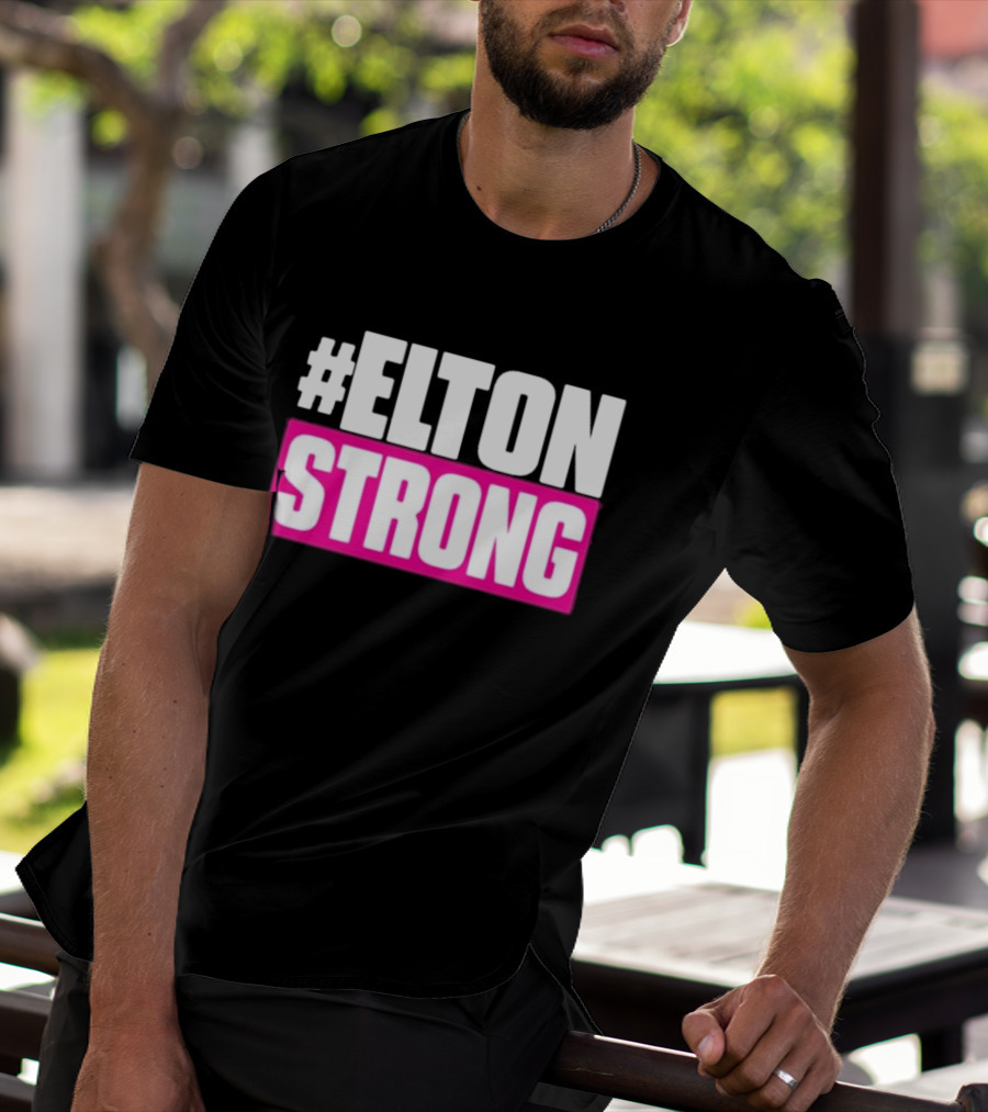 EltonStrong Pink And White Bold Text Design For Bayley Fans T-Shirt