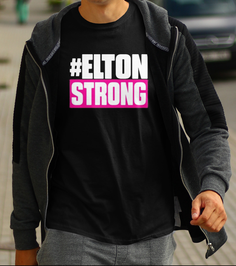 EltonStrong Pink And White Bold Text Design For Bayley Fans T-Shirt