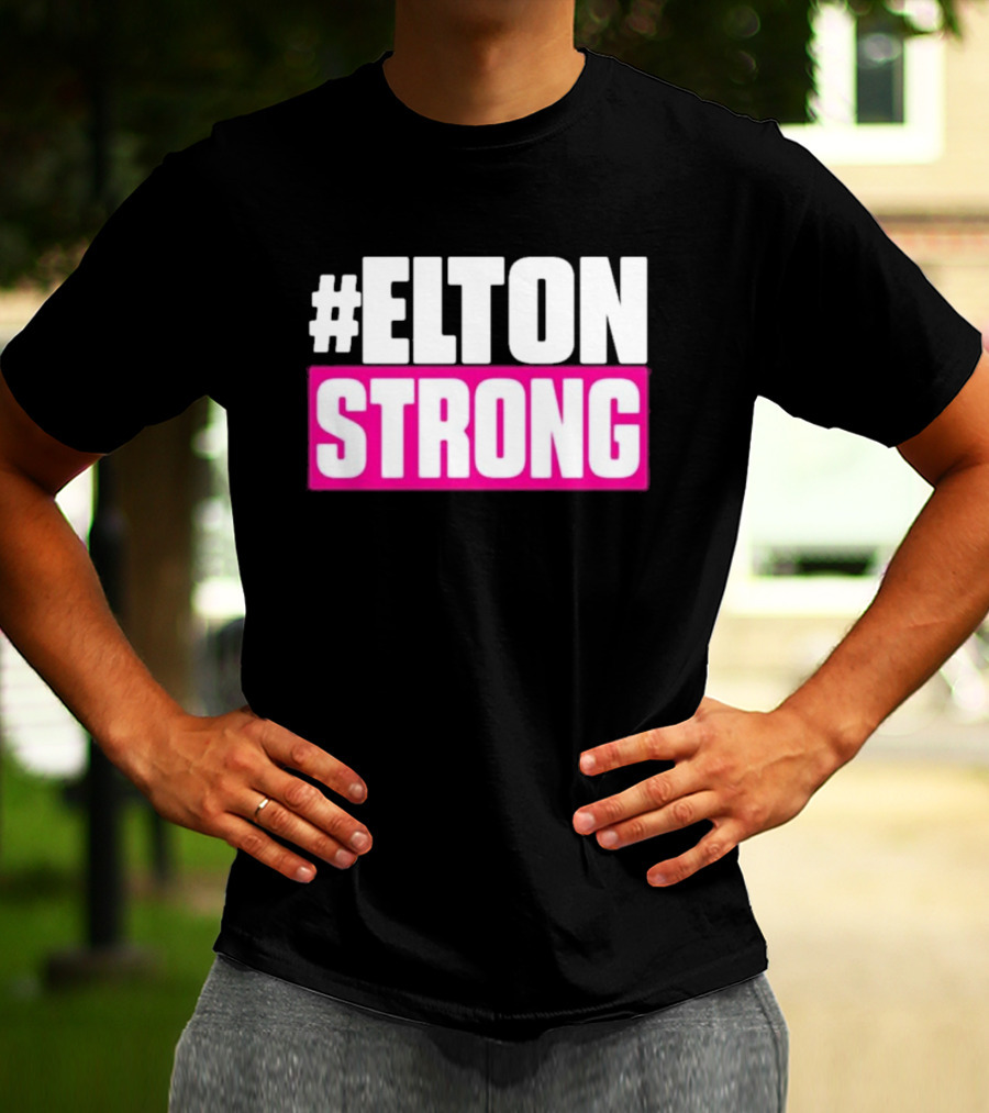 EltonStrong Pink And White Bold Text Design For Bayley Fans T-Shirt