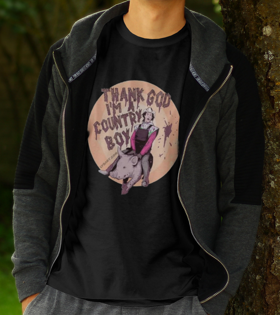 Thank God I'm A Country Boy Riding Pigman T-Shirt