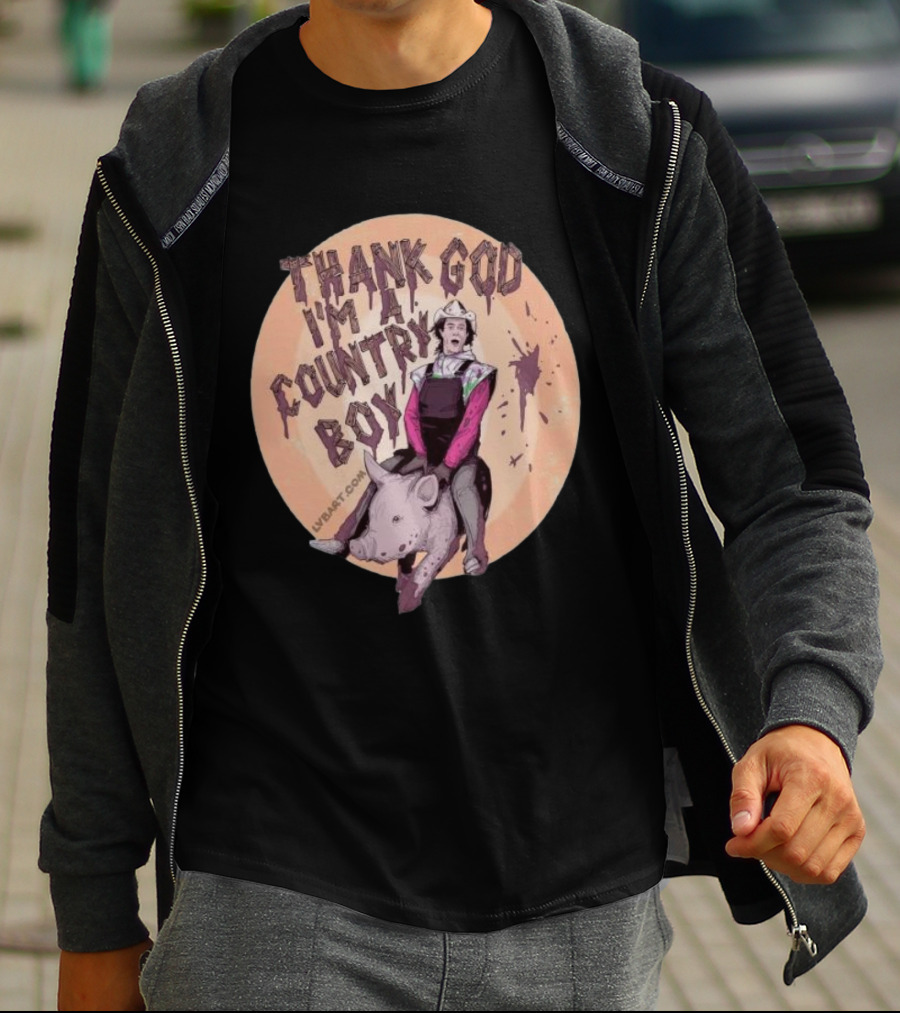 Thank God I'm A Country Boy Riding Pigman T-Shirt