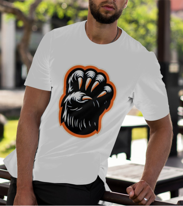 The Claw Foot Horror Paws Black Orange T-Shirt