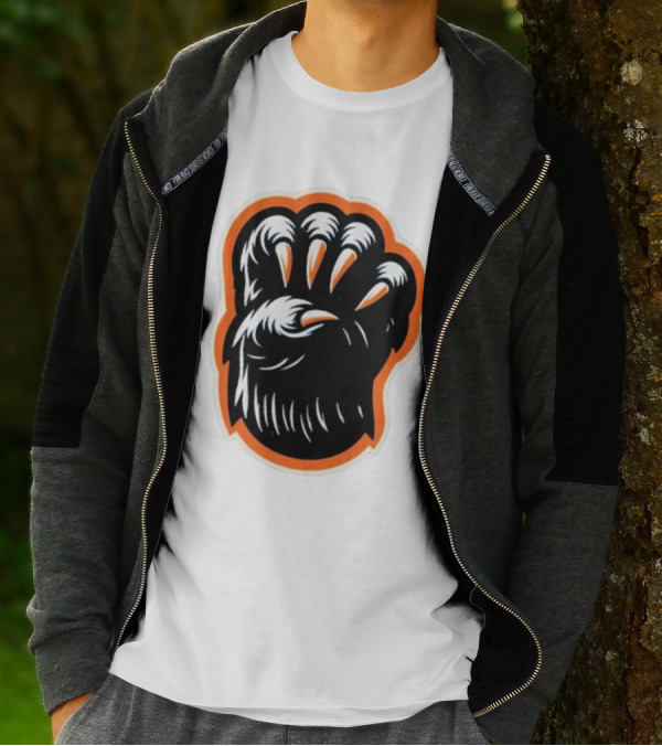 The Claw Foot Horror Paws Black Orange T-Shirt