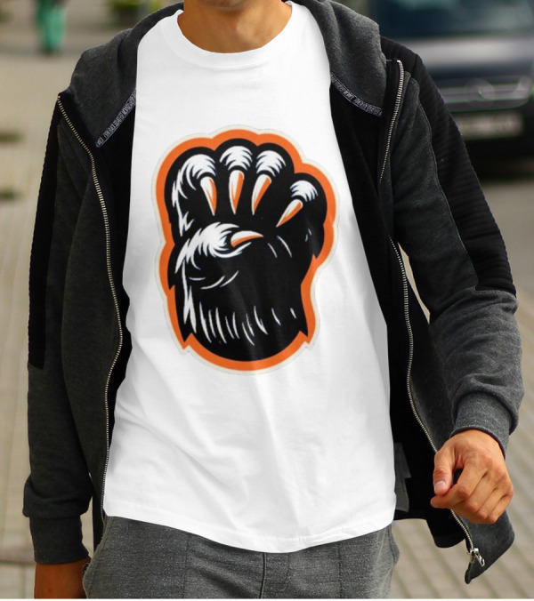 The Claw Foot Horror Paws Black Orange T-Shirt